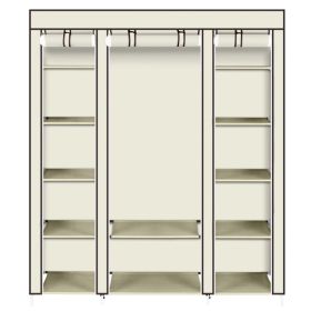Non-woven Wardrobe 5 Layers 12 Compartments 150x45x175-beige