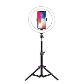 10 Inch Led Selfie Light Height Adjustable Protable Ring Lamp Tricolor Dimming 10-Level Brightness Professional Beauty Ringlight 360 Degree Rotatable