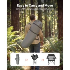 Oversized Camping Chairs, 450 Lbs Heavy Duty Support, Portable Padded Folding Camp Chairs With Dual Cup Holders & Wine Glass Holders, Carry Bag For Ou