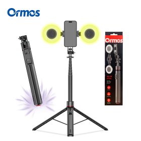 Selfie Stick Tripod With Fill Light, Extendable Phone Stand With Wireless Remote, Universal Compatible For Smartphones, Portable For Travel & Video Re