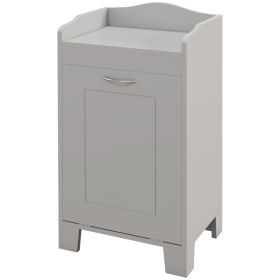 Tilt-out Laundry Storage Cabinet with Tabletop and Compartment Hamper, Gray