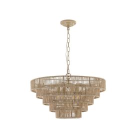 Same As W1340P155977-L1019-5 24  Modern 5-Layer Woven Hemp Rope Chandelier, Boho Style Pendant Light, Elegant Hanging Light Fixture For Living Room, D