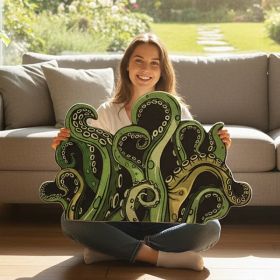 Green And Purple Cthulhu Rugs Water Absorbent Bath Mat Octopus Anime Rug Graphic Gothic Bathroom Rugs Fantasy Decorate, Non Slip Backing, Unique Gift (Option: Green-1827in)