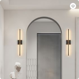28  2-Pack Modern LED Wall Sconce, Minimalist Indoor Wall Light Fixtures, Black Matte Finish For Living Room, Bedroom, Hallway, Hotel, And Home Decor (Option: Black)