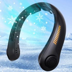 Portable Neck Fan - Rechargeable Personal Fan With Neck Support, 5-Speed Quiet Lightweight Long Lasting Neck Fan, Battery Operated Full Surround Cooli (Option: 1200mahblack)