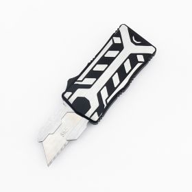 Aluminum Retractable Multi-Purpose Knife, Includes 5 Spare Blades -Quick Replacement, EDC Tool Pocket Knife (Option: white)