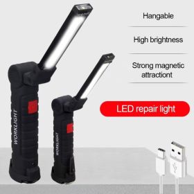 Rechargeable LED Work Light - 360 Degree Rotating Magnetic Base, Handheld Portable Light For Car Maintenance, Mechanical Work, Camping, Emergency - 5 (Option: SMALL)