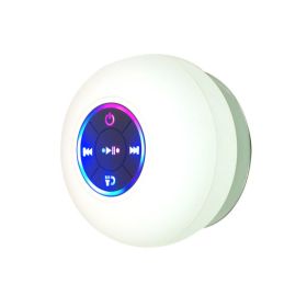 BTS07 Large Suction Cup Waterproof Bluetooth Audio With Light (Option: white)