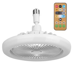 White-Grey Options -- 1Pc Ceiling Fan With Lights Remote Control 9.44in E27 Socket Fanlight With Dimmable Dimming Light Color Brightness 3 Fan Speed T (Option: white)