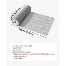 Drainage Mat, 3 X 50 Ft, PVC Non Slip Commercial Floor Mat, Wet Area Water Drain Splash Matting Hollow Doormat Roll, For Outdoor Indoor Restaurant Swi (Option: Black)
